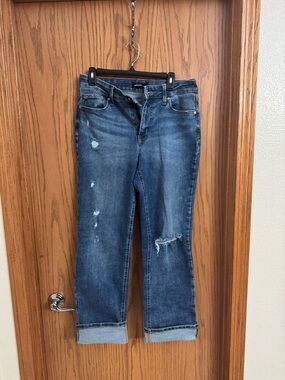 Maurices Distressed Medium Blue Boyfriend Jeans